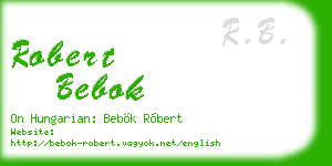 robert bebok business card