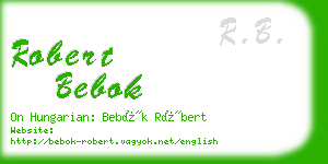 robert bebok business card